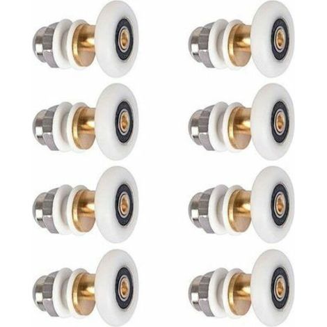 8x Rollenrad Rollen Schiebetür Duschtür Badezimmer 19mm Oben Unten (1/4)
