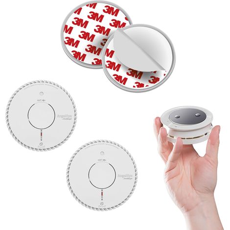 AngelEye Lot de 25 duos détecteurs de fumée NF auto 5ans-garantie 10 ans + 50 supports aimantés (1/2)
