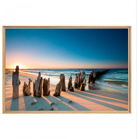Tableau mural mat encadré sunset shot 65x97 cm - Tableau Mural Décoratif - Image Encadrée Imprimée en HD - Impression 65x97 cm sur Fibres de Bois FSC - Finition Mate - Fabriqué en France (1/5)