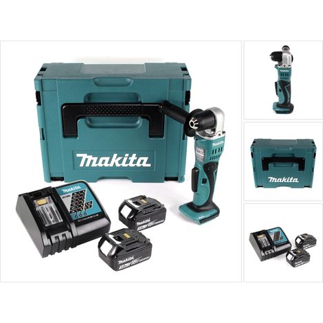 Trapano angolare a batteria Makita BDA 351 RFJ 18V 13,5Nm + 2x batteria ricaricabile 3,0Ah + caricabatterie + Makpac