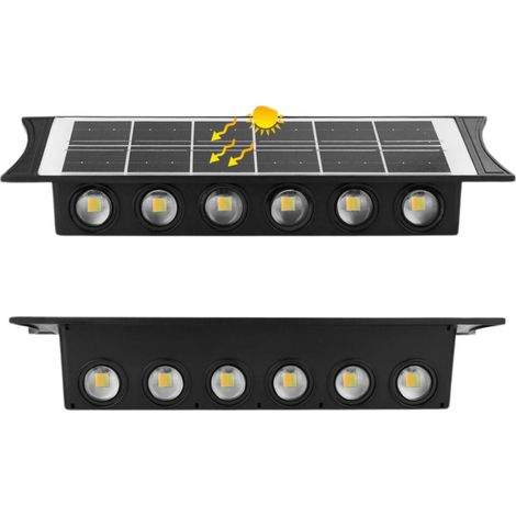 TRADE SHOP - Applique Parete Lampada Da Esterno Ricarica Solare Bidirezionale Impermeabile Meq-fo-12 -