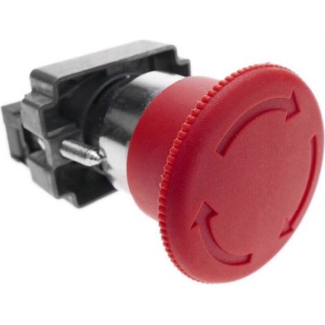 AGE Bouton de verrouillage automatique d'arrêt d'urgence à Réinitialisation rotative de la tête de champignon rouge normalement fermé 22mm (1/5)