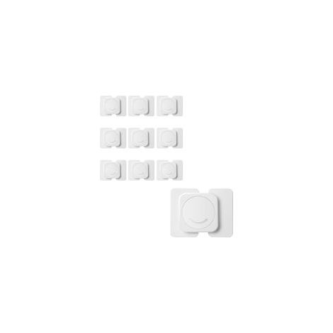 Lot de 10 loquets de sécurité pour Portes de Placard, tiroirs, armoires, réfrigérateurs, Toilettes – Butées de Porte réglables et verrous de sécurité en Blanc pour Un Usage Domestique