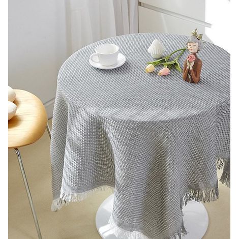 Mantel de encaje, mantel hecho a mano, mantel de encaje de algodón a crochet, Panal de abeja, Gris y blanco [Mesa larga], 90150cm (1/5)