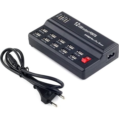 Chargeur USB, chargeur de bureau rapide à 12 ports, plusieurs chargeurs USB pour téléphones, emportez