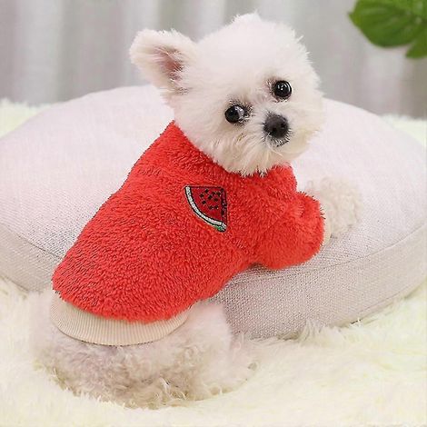 Fleece-Kleidung für Hunde, warmer Pullover, kleiner Mantel für Welpen und Hunde-XL-Red