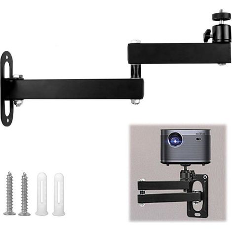 Support mural pour vidéoprojecteur - - Réglable 360° - Interface à vis 1/4 pouce - Longueur ajustable 20-35 cm (1/5)