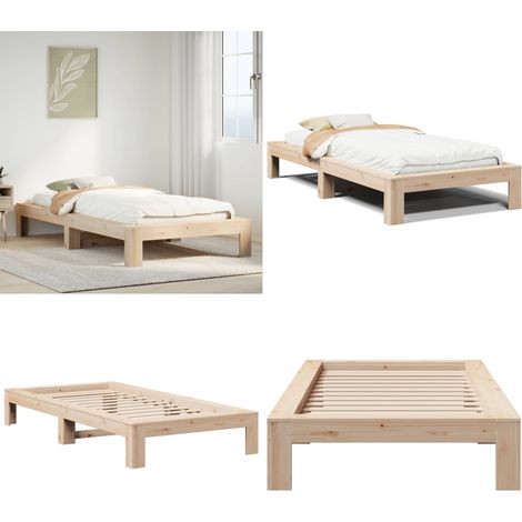 vidaXL Cadre de lit sans matelas 90x200 cm bois de pin massif (1/5)
