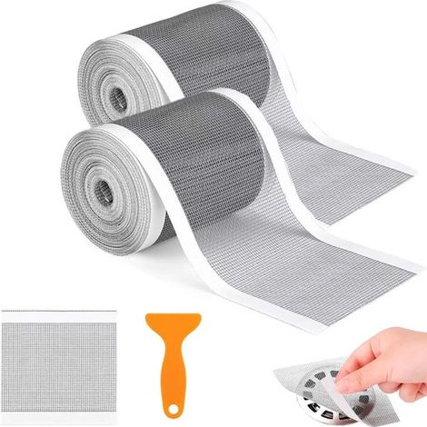 Filtro per capelli per doccia, 2 pezzi, 10 cm x 10 m. Previene le ostruzioni. Filtro per capelli per doccia, filtro per lavandino, filtro per scarico, rete in PVC per cucina, bagno, vasca da bagno, ba (1/5)