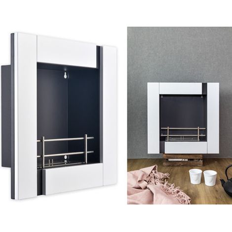 Insert pour cheminées à bioéthanol Picasso – 1,2 litre – MDF blanc avec insert noir