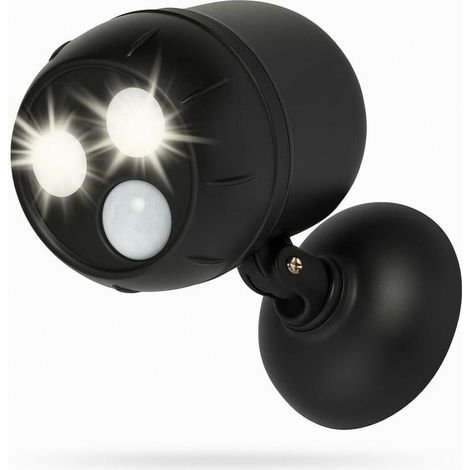 Lampe Detecteur de Mouvement exterieur, Eclairage LED a pile, Projecteur Sans Fil, Spot LED Exterieur, 1000 Lumen, Tête rotative à 360 °, éclairage Mural d'extérieur