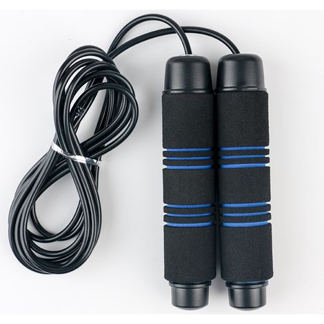 Corde à Sauter - Poignées en Mousse Souple - Longueur Réglable - Roulements Professionnels - Acier Gainé PVC - Pour Fitness Maison et Brûle-graisses (1/5)