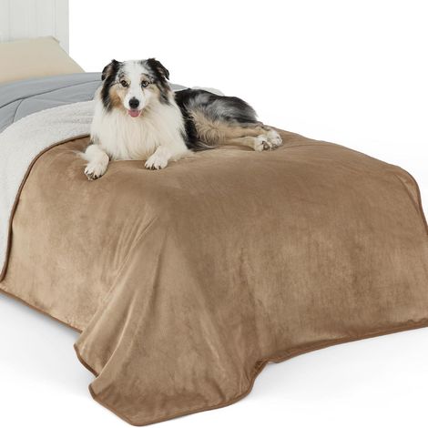 Hundedecke wasserdicht XL 152x203cm Sherpa Fleece Sofaschutz Kamel waschbar (1/5)