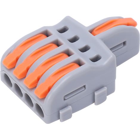 20 connecteurs de fils, 1 entrée, 4 sorties, bornier de répartition à poussoir, composants électriques (orange) (1/5)