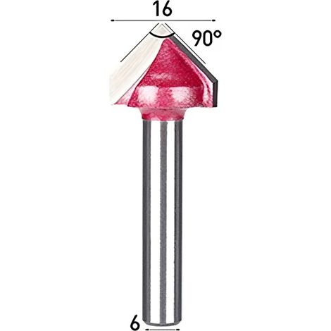 Cuchillo Frez TCT 3D V de 90° y 6 x 16 mm para tallado. (1/2)