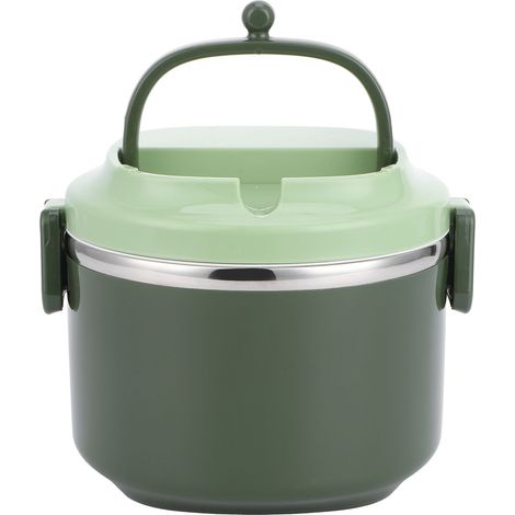 Isolierte Edelstahl-Lunchbox, 1-Liter-Bento-Box, einlagiger Lebensmittelbehälter, inklusive Küchenutensilien (1/5)