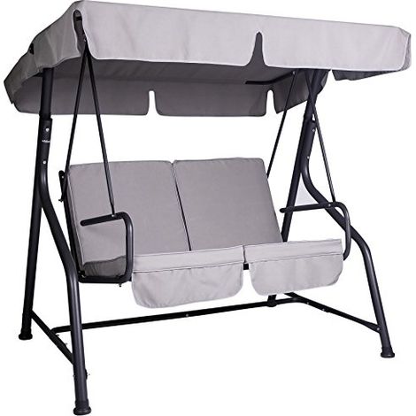 Dondolo da giardino Made in Italy in acciaio con cuscini sfoderabili dondolo a 2 posti arredamento da giardino (1/3)