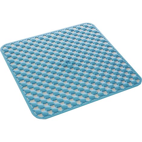 Geo tappeto antiscivolo per doccia in PVC azzurro 53x53 (1/2)