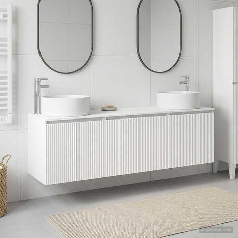 vidaXL Bathroom Cabinet Set 3 pcs White 161.5 x 44.5 x 80 cm (1/5)