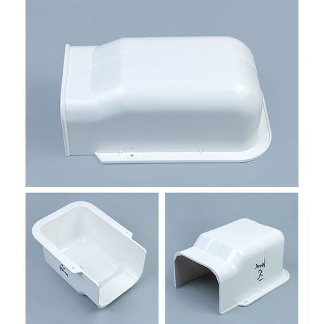 Cache mural décoratif en PVC pour climatiseur – Passe-mur pour tube d'évacuation – Diamètre intérieur 75 mm, longueur 65 mm – Blanc. (1/3)