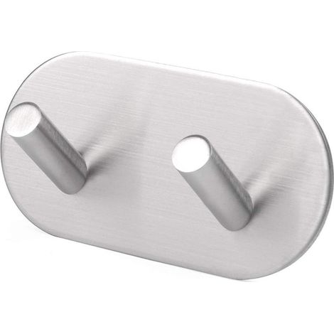 Crochet Porte-Serviettes Mural en Inox Brossé 304, Argent [Courbé] Porte-Serviettes sans Design Perçage pour Salle de Bain ou Cuisine, Plus Besoin de Perçage, Adhésif 3M de grande Qualité (1/3)