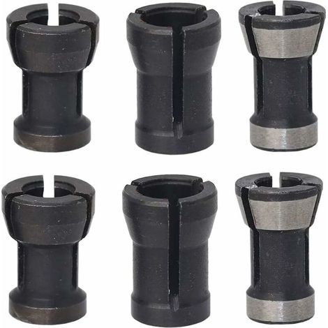 6 Pièces Tête de Mandrin HSS Pince de Serrage Defonceuse Tête Adaptateur Convertisseur pour Perceuses Machine de Gravure pour Rogneuse Menuiserie électrique Pince de Routeur Titulaire(6/6.35/8mm) (1/4)