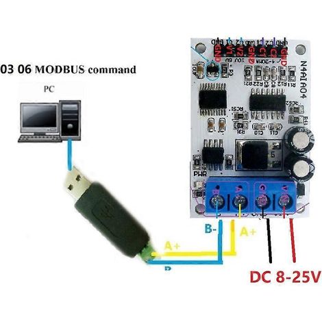 Module de mesure de tension et de courant MODBUS RTU fiable et précis (1/4)