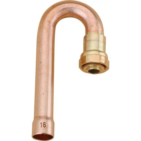 Coude 180° cuivre à souder joint plat longeur 119mm FF - 14mm 15x21 - Chuchu Decayeux