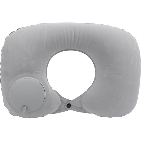 Oreiller en forme de U gonflable, appuie-tête souple, coussin cervical pour voiture, bureau, avion (Gris) (1/5)