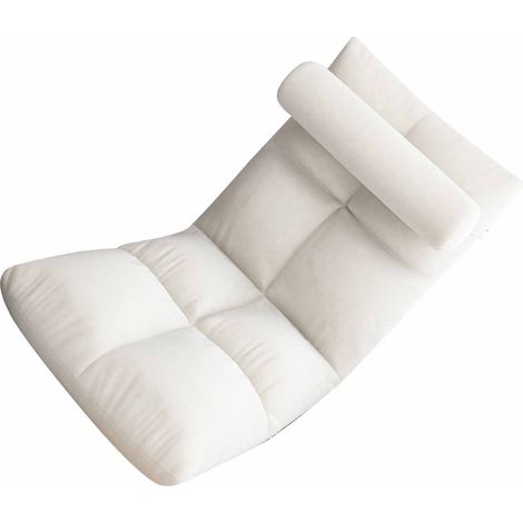pouf tatami, fauteuil de lit avec dossier, canapé mignon pour chambre simple avec fenêtre en baie, chaise pliante, blanc clair de lune (1/5)