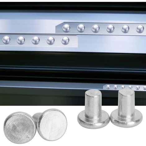 100 Rivets aluminium tête plate M4 GB867, solides, diamètre 4mm, lot de 100 pièces, usage général (1/5)