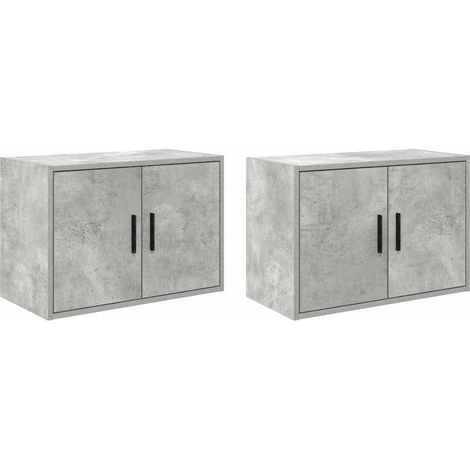 Maison Exclusive - Pensili per Garage 2 pz Grigio Cemento in Legno Multistrato