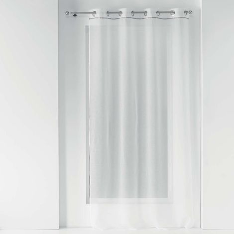 Panneau a oeillets 140 x 240 cm voile sable+bande fantaisie etincelle Blanc (1/3)