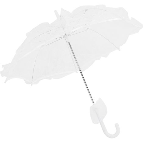 Mini parasol blanc en dentelle pour mariée, accessoire de mariage, de banquet et de photographie. (1/5)