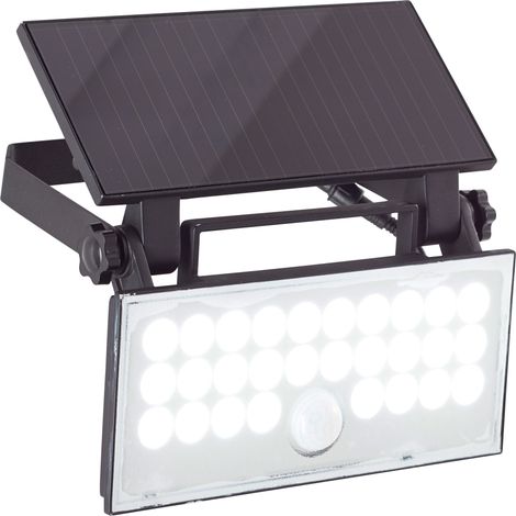 Brilliant LED Außen-Wandleuchte Luton Außenlampe Solar, 19 cm, 1000 lm, 4100 K, schwenkbar, schwarz (1/5)