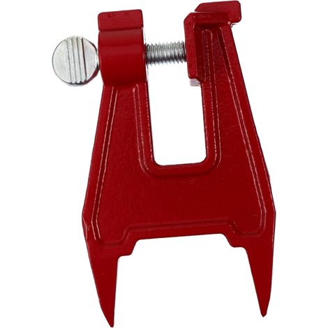 Support pour Tronçonneuse Électrique Professionnel en Fonte Rouge Fourches Pointues, Réglage pour Toutes Tailles de Chaîne, Outil Auxiliaire Facile à Utiliser (1/5)