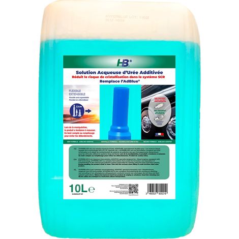 Topcar – Solution aqueuse d'urée additivée HYPERBLUE – Remplace l'AdBlue – Évite la cristallisation – Bidon de 10 litres pour moteurs Diesel