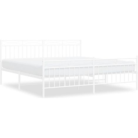 Maison Exclusive - Giroletto con Testiera e Pediera Metallo Bianco 183x213 cm (1/5)
