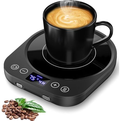 Tassenwärmer mit 9 Temperaturstufen, 36 W Kaffeewärmer mit 9 Stunden Timer, 4 Stunden automatische Abschaltung Kerzenwärmer, Getränkewärmer für Kaffee, Tee, Milch, Kerze (Schwarz) (1/5)