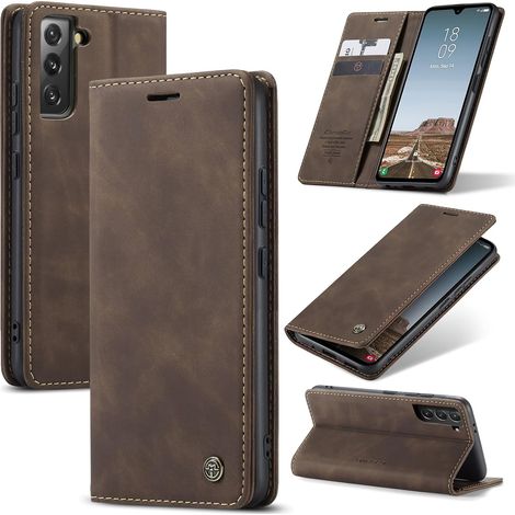 Coque pour Samsung Galaxy S22 Plus 5G Premium Housse Cuir Protection Pochette Rabat Portefeuille Flip Case Porte Magnétique Coque Étui pour Samsung Galaxy S22 Plus, Café (1/5)