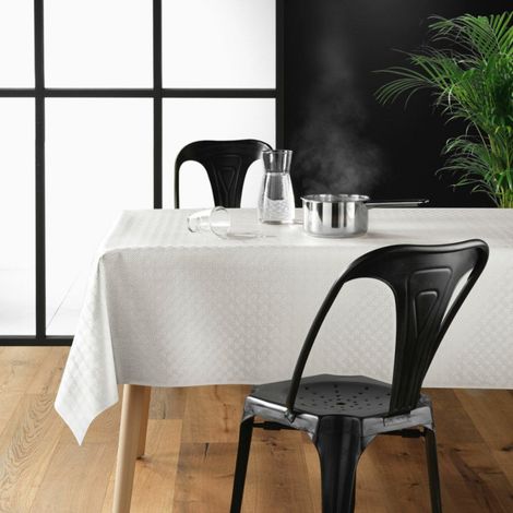 Sous Nappe Protège Table "Bulgo" 140x140cm Blanc (1/5)
