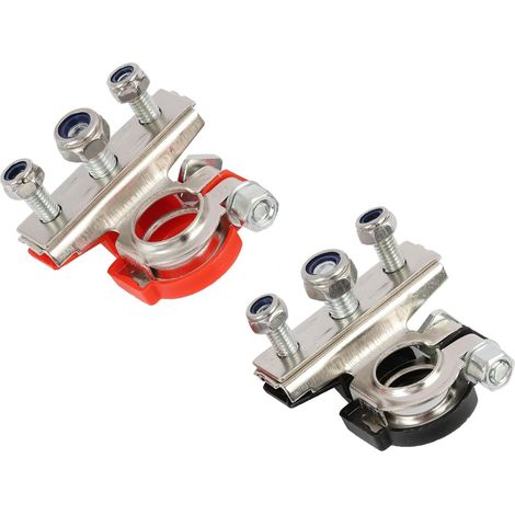 Connecteur de Borne de Batterie 12V, de Batterie de Loisir 3 Voies, cosse de batterie avec boulon M8, connexion de batterie de voiture pour voiture, bateau, camping-car et caravane (1/5)