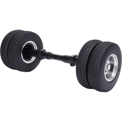 Pneu d'essieu arrière RC de 85 mm de diamètre en alliage d'aluminium et caoutchouc, remplacement de pneu d'essieu arrière non motorisé (1/5)