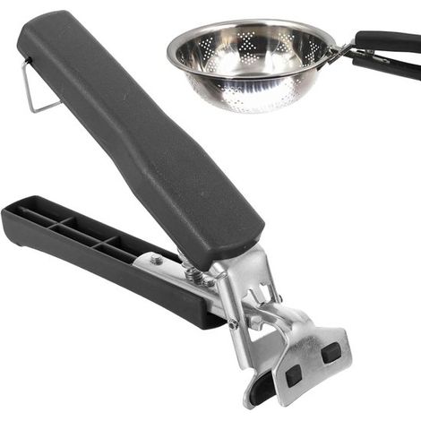 Pince résistante à la chaleur, pince en acier inoxydable avec protection thermique pour bols chauds, pince, support pour assiettes chauffantes, accessoire micro-ondes, pour repositionner les plats. (1/5)