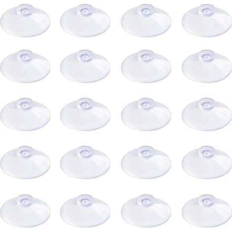 20 Pack Ventouses Transparentes Ventouses en Plastique PVC de 2 cm sans Crochets pour la décoration et l'organisation de la Maison (1/5)