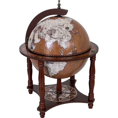 Mueble botellero globo terraqueo marrón D41.6x56h cm (1/5)