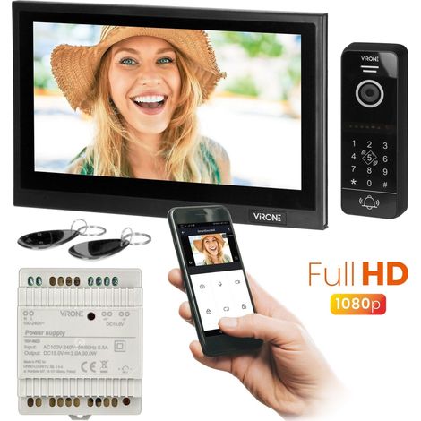 Orno Videointerfono HD nero con monitor da 10 pollici