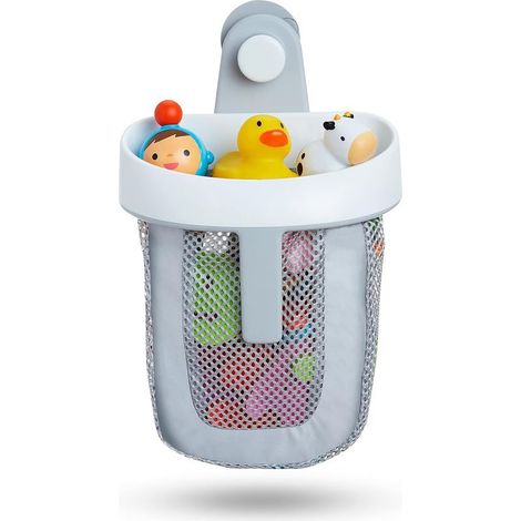 Rangement suspendu pour jouets de bain avec filet à séchage rapide, gris