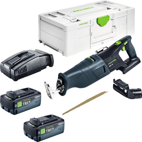 Festool RSC 18 EB-Basic Akku Säbelsäge 18 V Brushless + 2x Akku 8,0 Ah + Schnellladegerät + Systainer