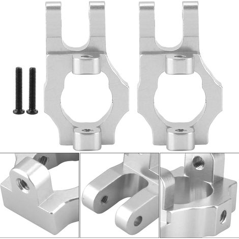 Porte-moyeu avant gauche/droit 0006 - Pièce améliorée pour RC 1/12 Wltoys 12428 12423 12628 (Argent) (1/5)